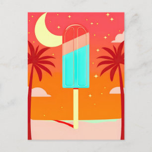 Starry Summer Palm Ice Oase Feiertagspostkarte