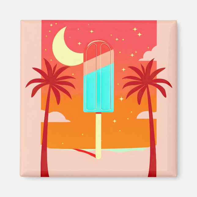 Starry Summer Palm Ice Oase Magnet (Vorne)