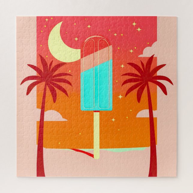 Starry Summer Palm Ice Oase Puzzle (Vertikal)
