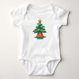 Starry Tree: Art Deco Weihnachtsdesign für eine Re Baby Strampler