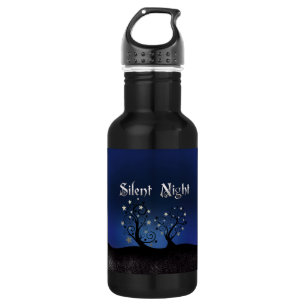 Starry Trees Stille Nacht Trinkflasche
