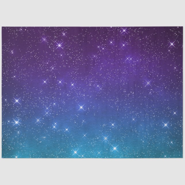 Starry twilight celestial night sky purple blue seidenpapier (Vorderseite)