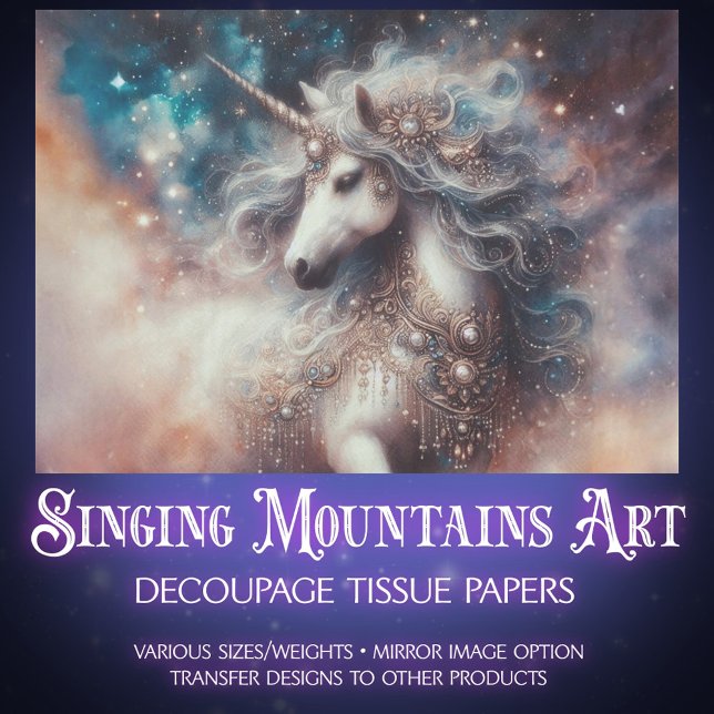 Starry Unicorn Fantasy Art Decoupage  Seidenpapier (Von Creator hochgeladen)