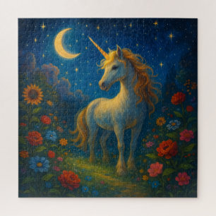 Starry Unicorn Garden - Magisches Nachtpuzzle Puzzle