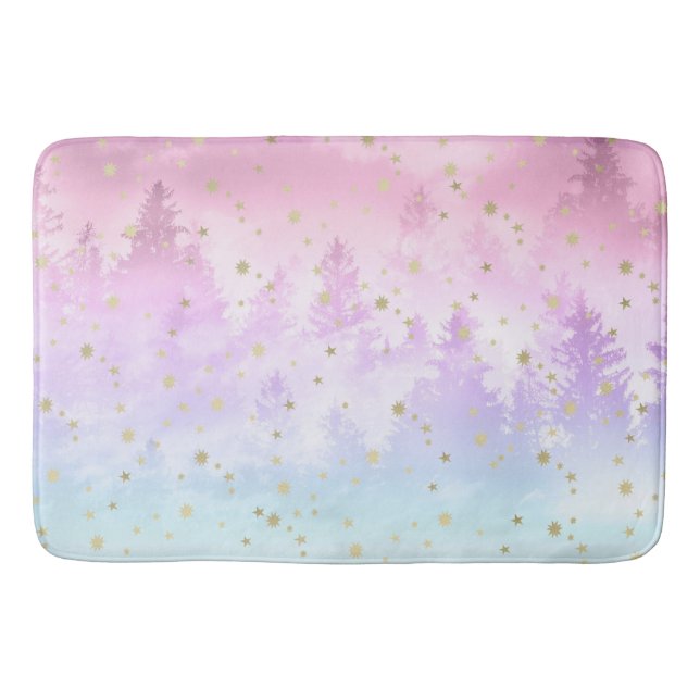 Starry Unicorn Pastel Forest Dream #1 #decor #art Badematte (Vorderseite)