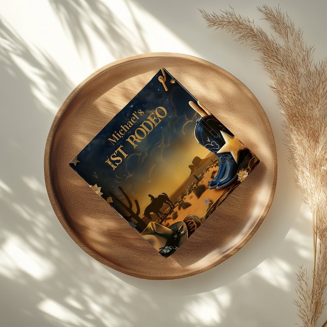 Starry Western Cowboy 1st Birthday Rodeo Serviette (Von Creator hochgeladen)