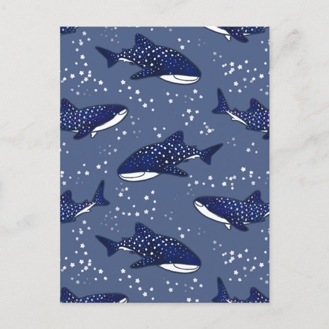 Starry Whale Shark (Dark) Postkarte (Vorderseite)