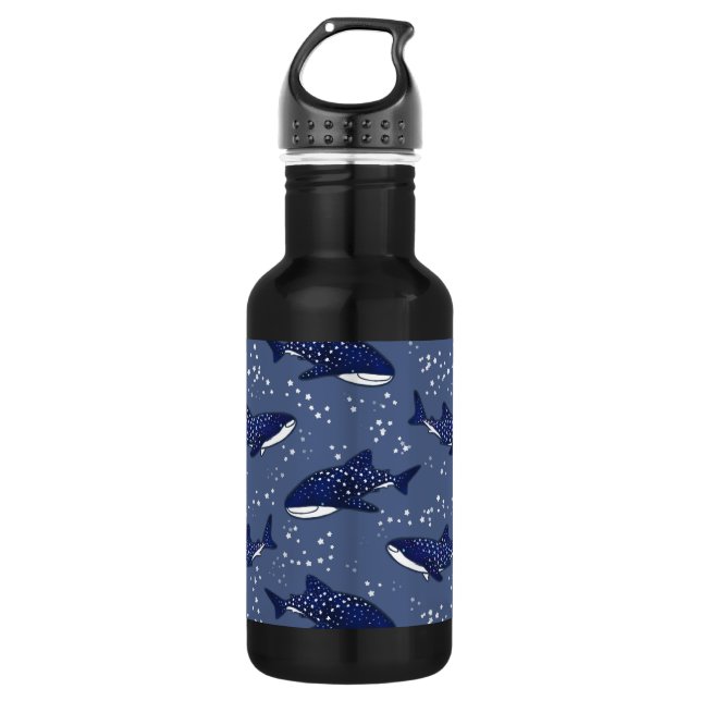 Starry Whale Shark (Dark) Trinkflasche (Vorderseite)