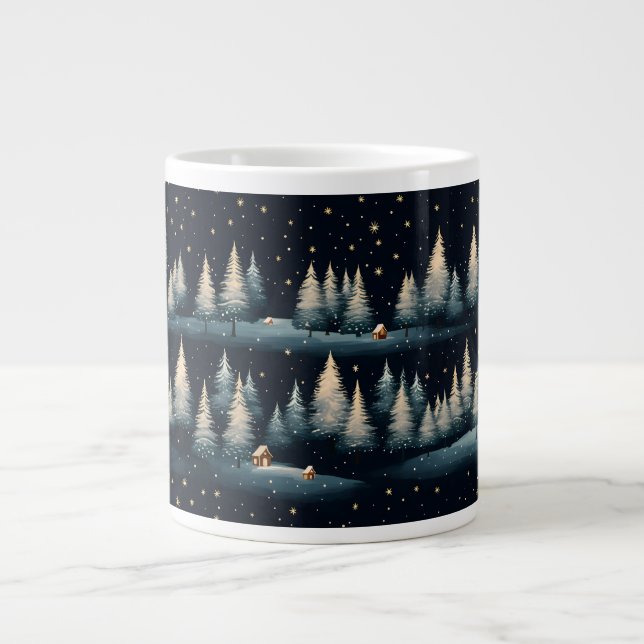 Starry Winter Forest Night Specialty Tasse (Vorderseite)