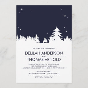 Starry Winter Nights Hochzeit Einladung