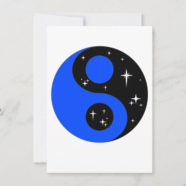 Starry Ying Yang Symbol , Grußkarte Feiertagskarte (Vorderseite)