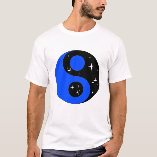 " Starry Ying Yang Symbol " T-Shirt (Vorderseite)