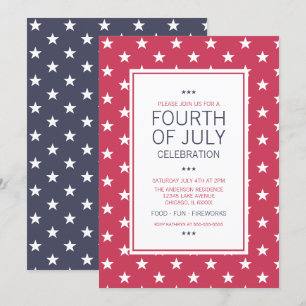 Stars 4. Juli Unabhängigkeitstag Party Card Einladung