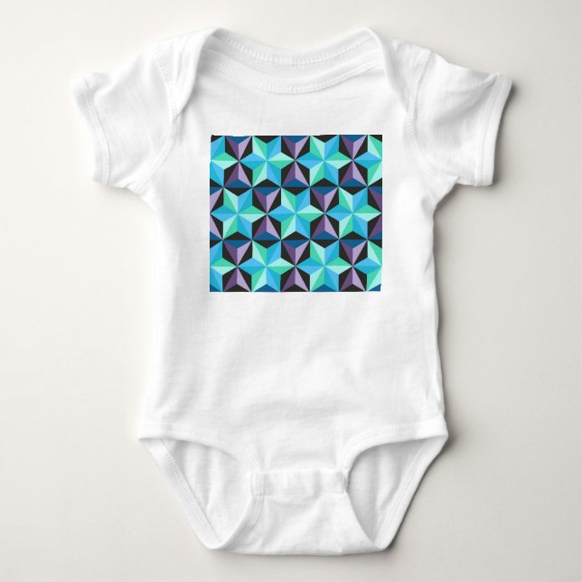 Stars Abstraktes geometrisches Patchwork Baby Strampler (Vorderseite)
