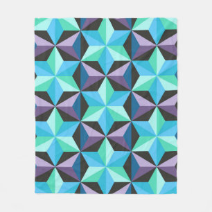 Stars Abstraktes geometrisches Patchwork Fleecedecke