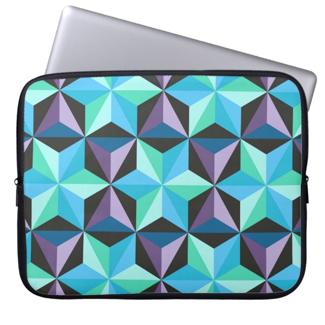 Stars Abstraktes geometrisches Patchwork Laptopschutzhülle (Vorderseite)