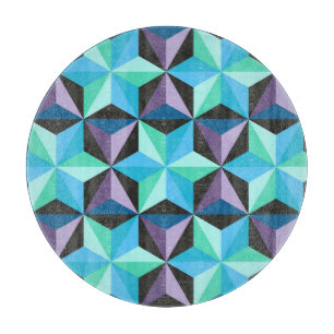 Stars Abstraktes geometrisches Patchwork Schneidebrett