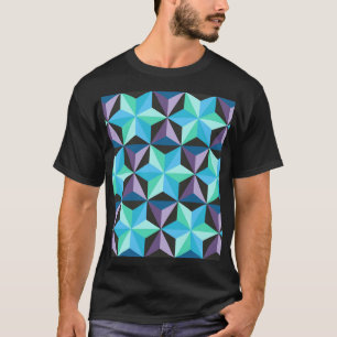 Stars Abstraktes geometrisches Patchwork T-Shirt