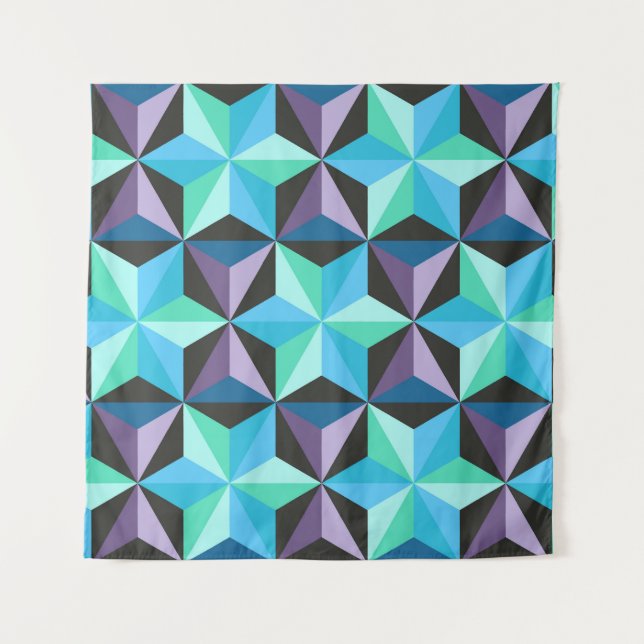 Stars Abstraktes geometrisches Patchwork Wandteppich (Vorderseite)