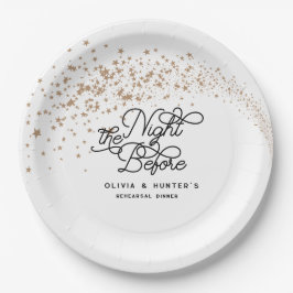 Stars am Abend vor dem Abendessen der Probe Pappteller