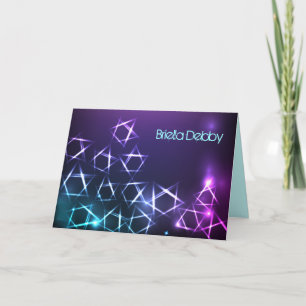 STARS and LIGHTS Bar Bat Mitzvah Dankeschön Karte