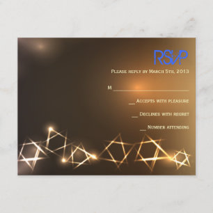 STARS and LIGHTS Bar Bat Mitzvah Reply Card RSVP Karte
