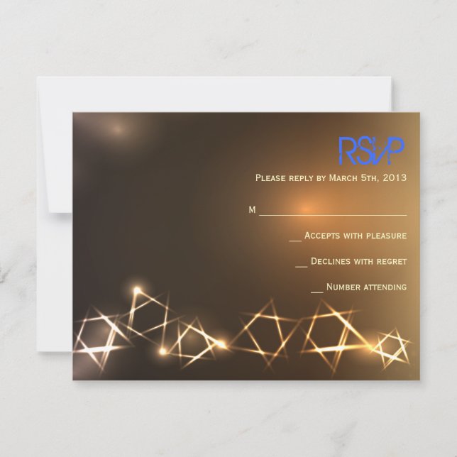 STARS and LIGHTS Bar Bat Mitzvah Reply Card RSVP Karte (Vorderseite)