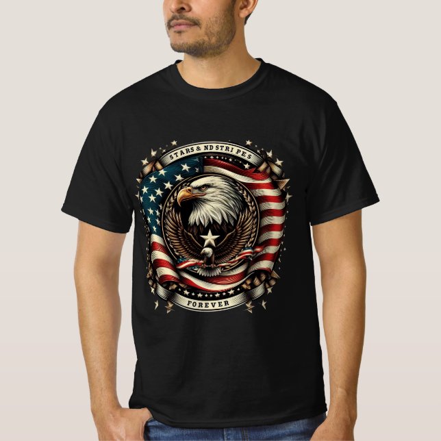 Stars and Stripes Forever - American Eagle Pride T-Shirt (Vorderseite)