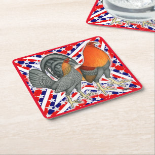 Stars and Stripes Gamefowl Rechteckiger Pappuntersetzer