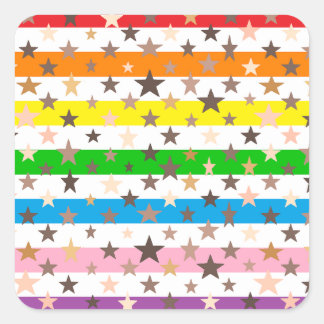 Stars and Stripes of Many Colors! Quadratischer Aufkleber
