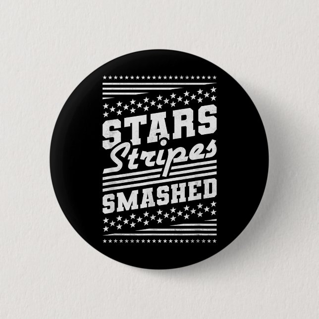 Stars and Stripes Smashed Unabhängigkeitstag Button (Vorderseite)