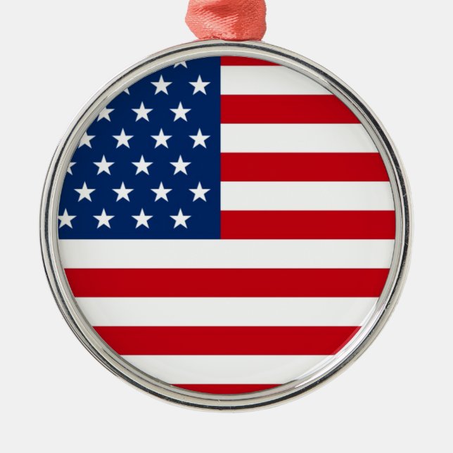 Stars and Stripes USA Silbernes Ornament (Vorne)