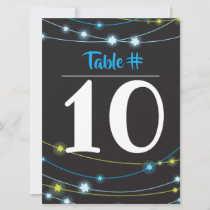 STARS Bar Bar Mitzvah Tischnummer Card