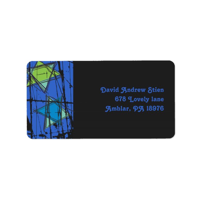 Stars Bar Bat Mitzvah Einladung Adressaufkleber (Vorne)