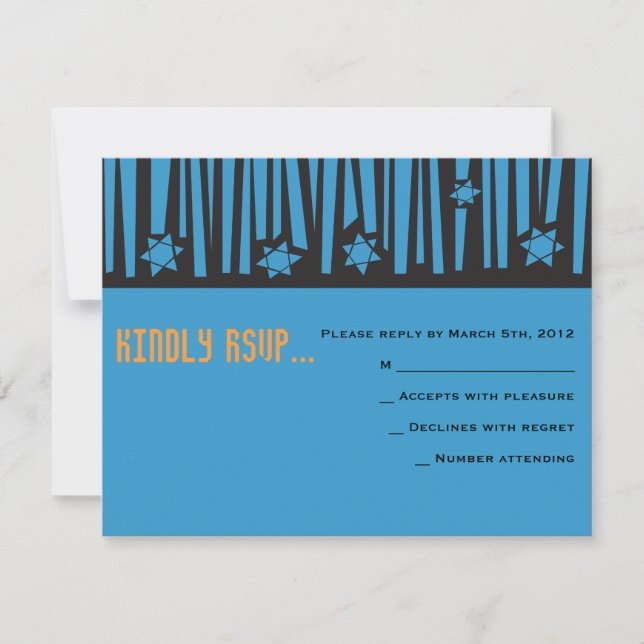 STARS Bar Bat Mitzvah Reply Card2 RSVP Karte (Vorderseite)