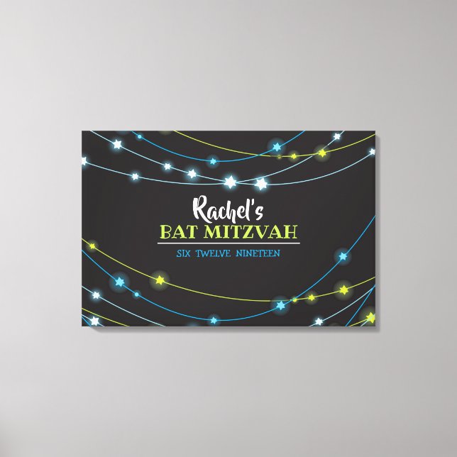 STARS Bar Bat Mitzvah Sign-In Board Leinwanddruck (Vorderseite)