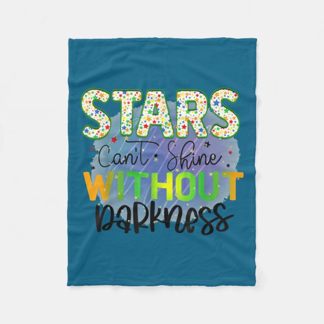 Stars Can't Shine Without Darkness Motivational Qu Fleecedecke (Vorderseite)