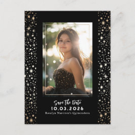 Stars Celestial QUINCEANERA Save the Date Foto Ankündigungspostkarte