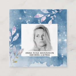 *~* Stars Chic Popular Hair Model Acress FOTO Quadratische Visitenkarte