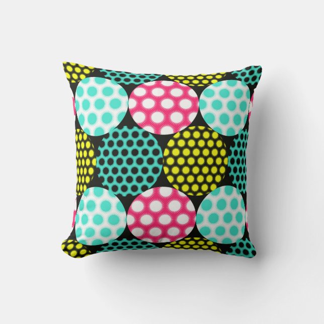 stars circles seamless pattern in multicolor pop s kissen (Vorderseite)