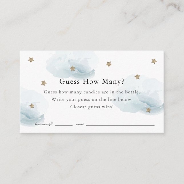 Stars Clouds schätzen wie viele Blue Baby Showspie Begleitkarte (Vorderseite)