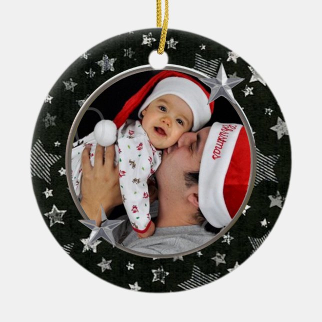 Stars Custom Foto Ornament (Vorne)