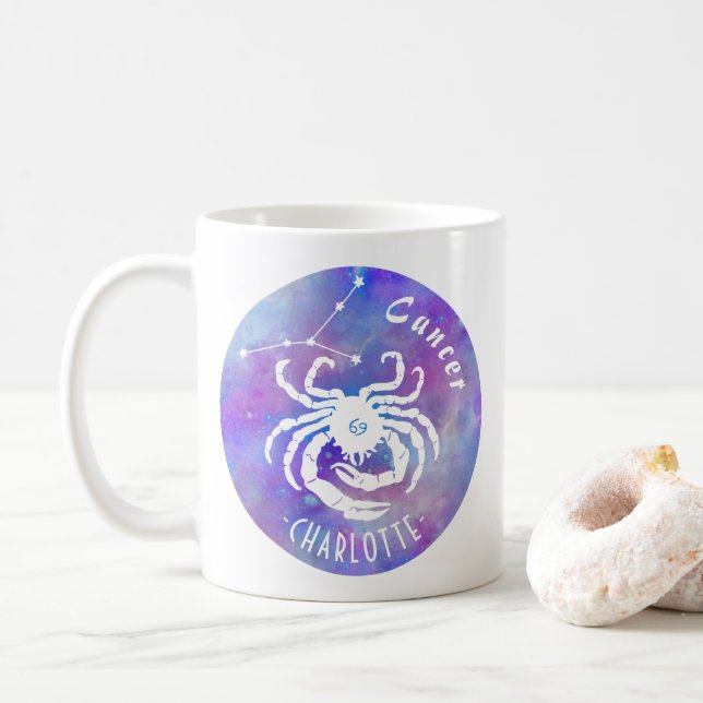 Stars der Krebskonstellation Name Geburtstagsgesch Kaffeetasse (Mit Donut)