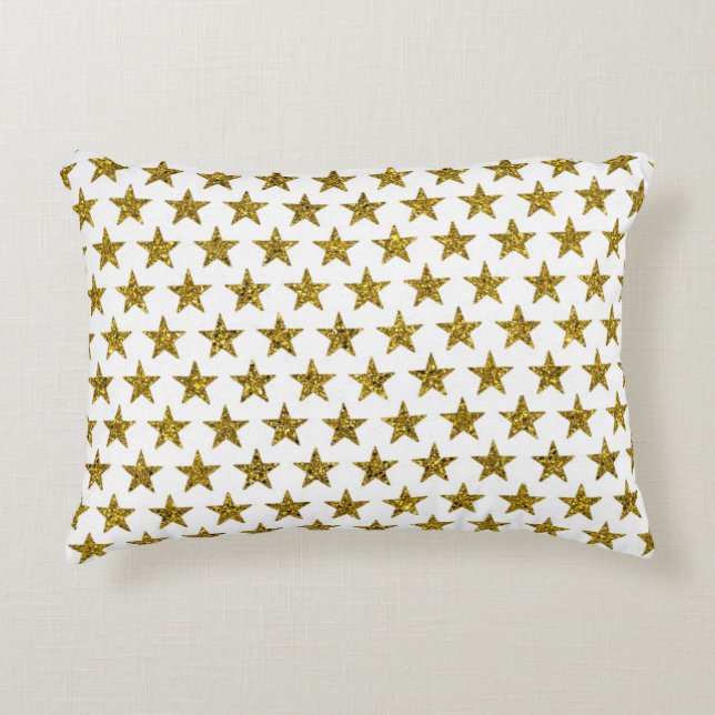 Stars des Gold Glitzer Dekokissen (Vorderseite)