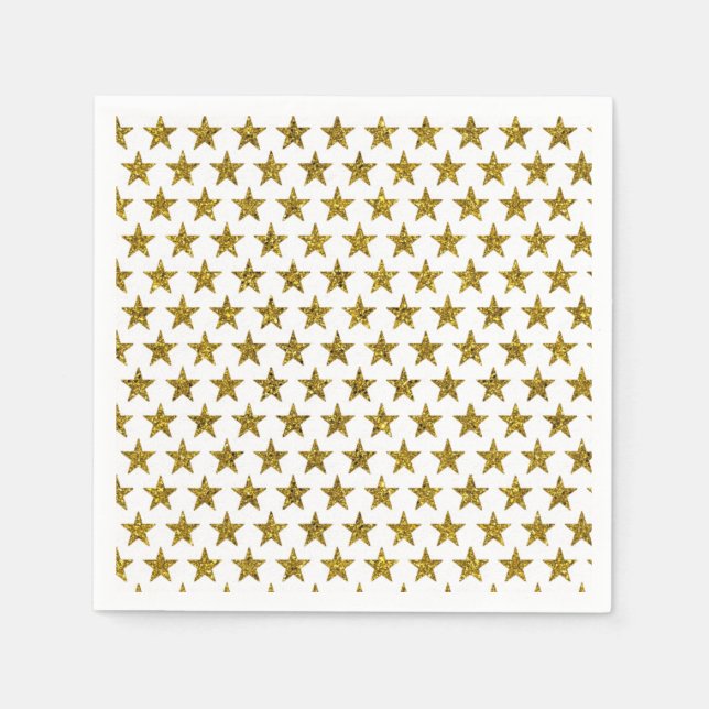 Stars des Gold Glitzer Serviette (Vorderseite)