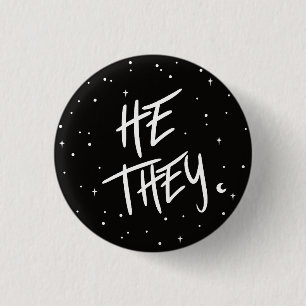 Stars Er/sie Pronouns 3 cm Abzeichen Button