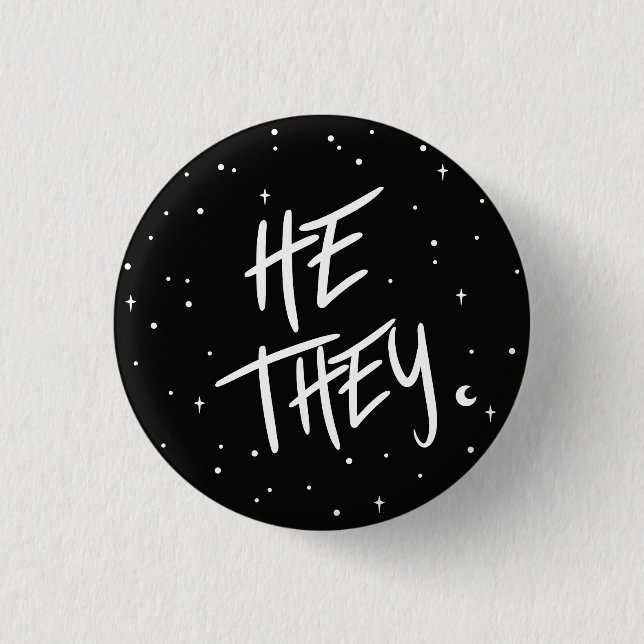 Stars Er/sie Pronouns 3 cm Abzeichen Button (Vorderseite)