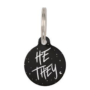 Stars Er/sie Pronouns 3 cm Abzeichen Haustiermarke