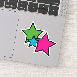 Stars farbenfrohe Nebel Rosa Grün Blau Aufkleber