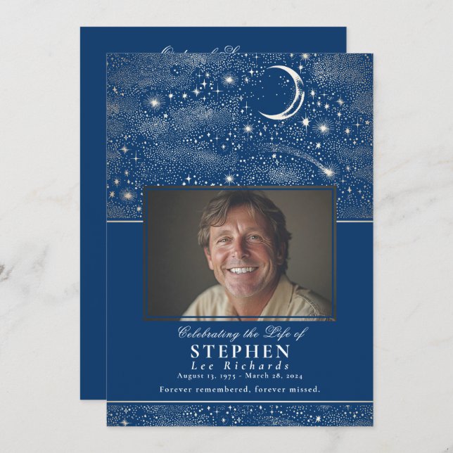 Stars Feier zum Foto des Lebens Gedenkfeier Beerdi Programm (Vorne/Hinten)